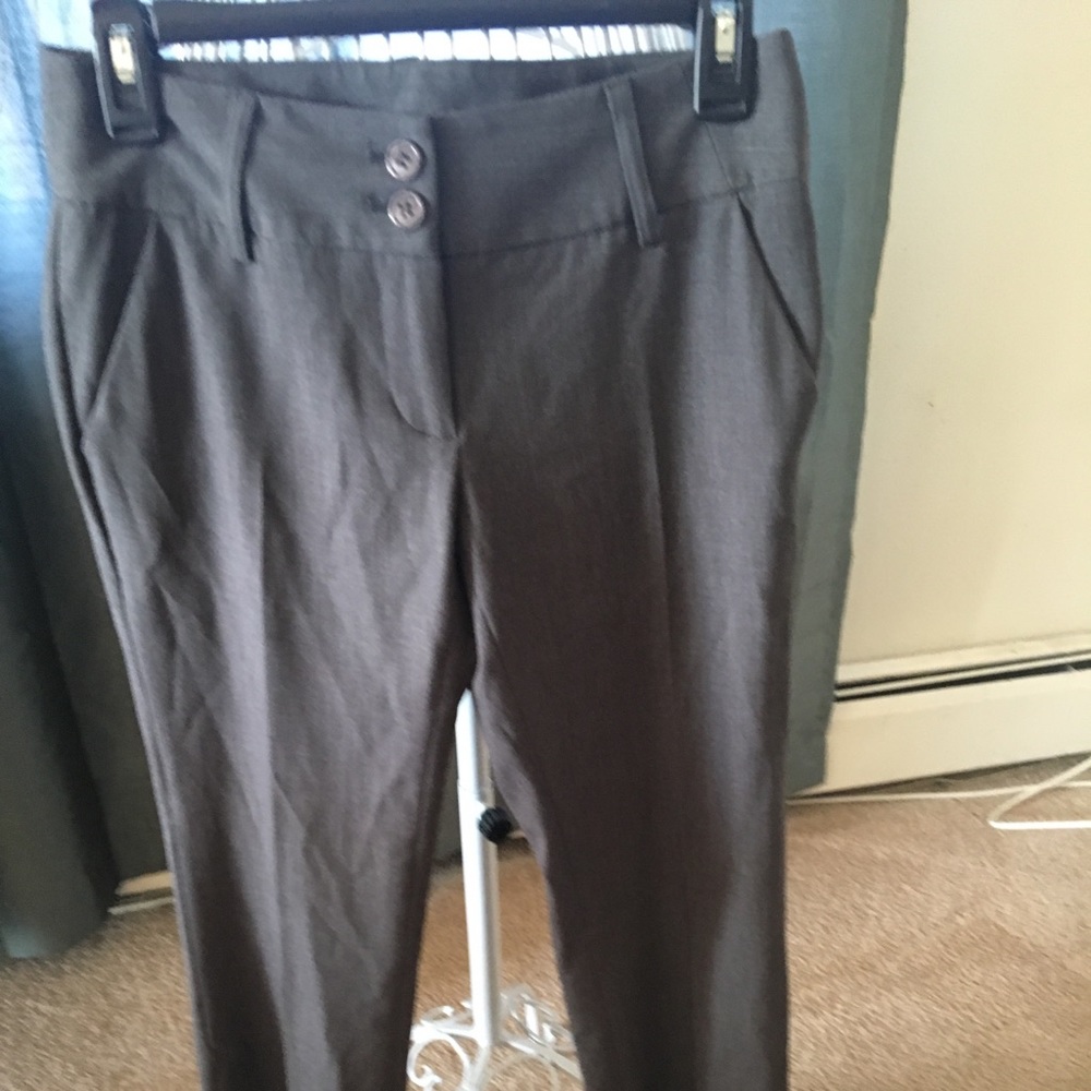 Light grey, full length trousers
